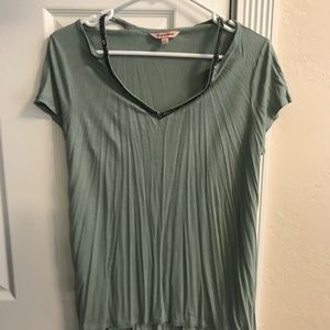 Juicy Couture Tops - Juicy Couture Green Beaded Cut Out Detail T- Shirt Juicy Couture Tops - Juicy Couture Green Beaded Cut Out Detail T- Shirt